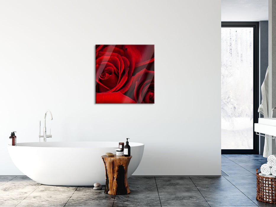 rote Rosen, Glasbild Quadratisch