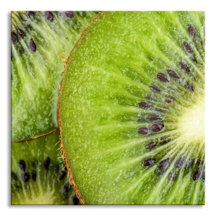 Grüner Kiwi Traum, Glasbild Quadratisch