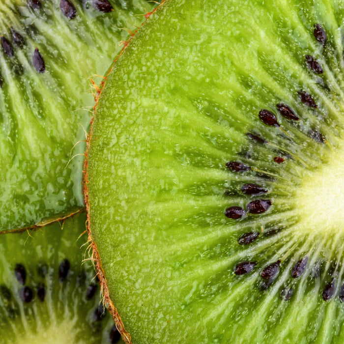 Grüner Kiwi Traum, Glasbild Quadratisch