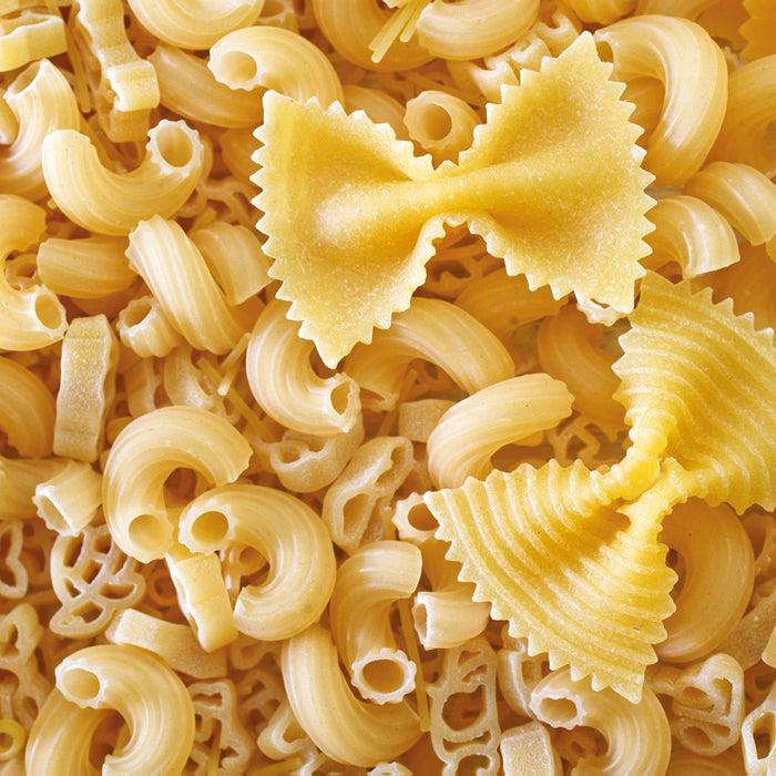 Nudeln Pasta Italia Mischung, Glasbild Quadratisch