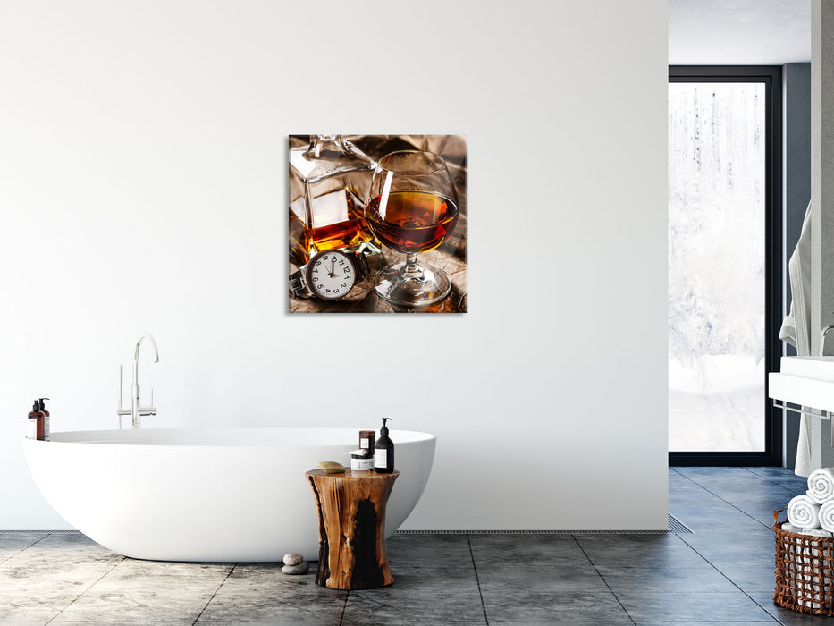 Man Things Whiskey, Glasbild Quadratisch