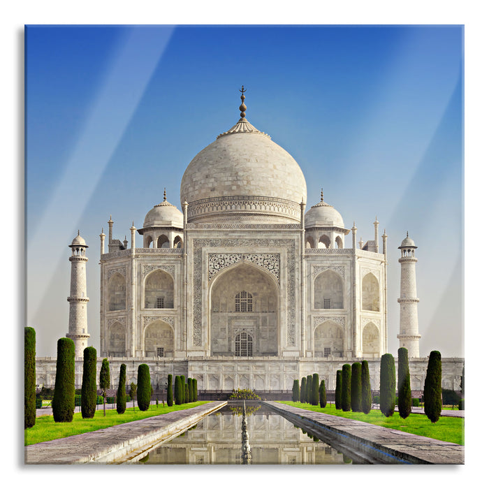 Pixxprint Gewaltiger Taj Mahal, Glasbild Quadratisch