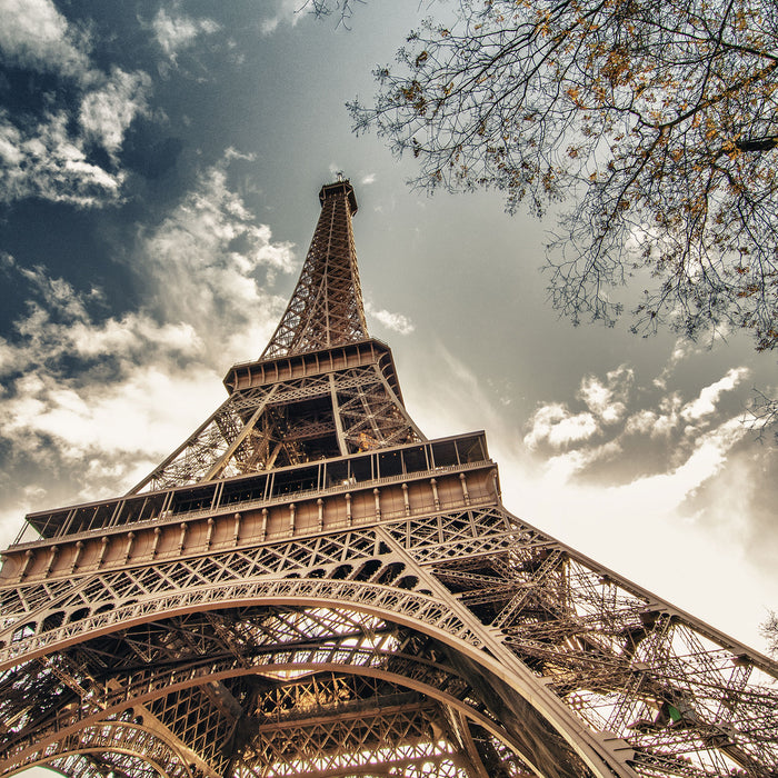 Eindrucksvoller Eifelturm Paris, Glasbild Quadratisch