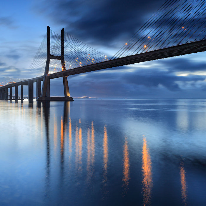 Ponte Vasco da Gama Lissabon, Glasbild Quadratisch