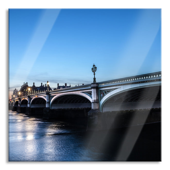 Westminster Bridge Big Ben, Glasbild Quadratisch