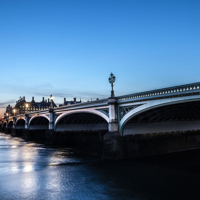 Westminster Bridge Big Ben, Glasbild Quadratisch