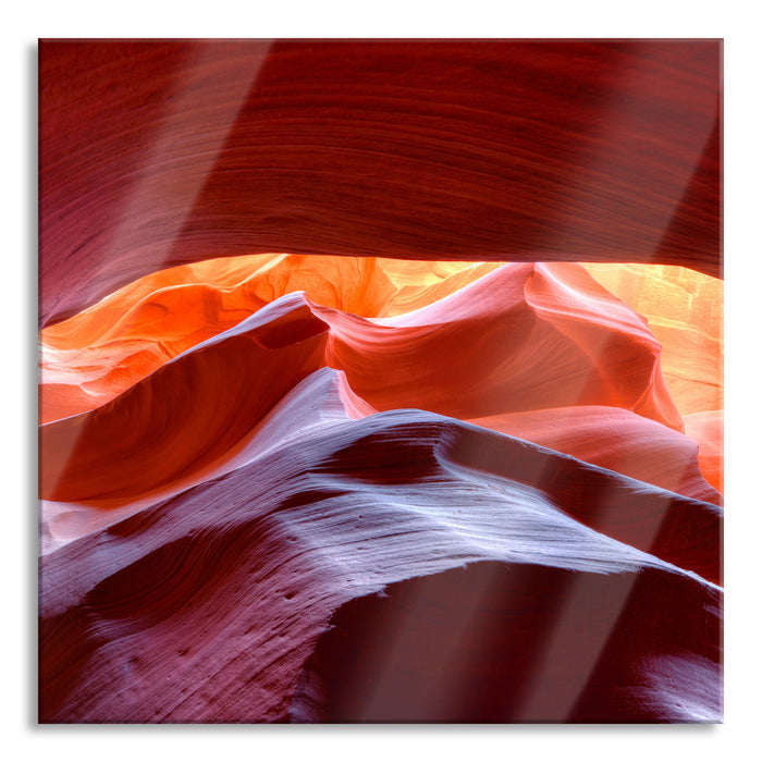 Antelope Canyon Arizona, Glasbild Quadratisch