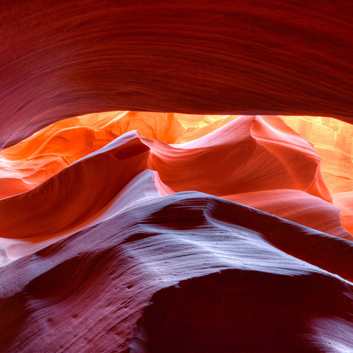 Antelope Canyon Arizona, Glasbild Quadratisch