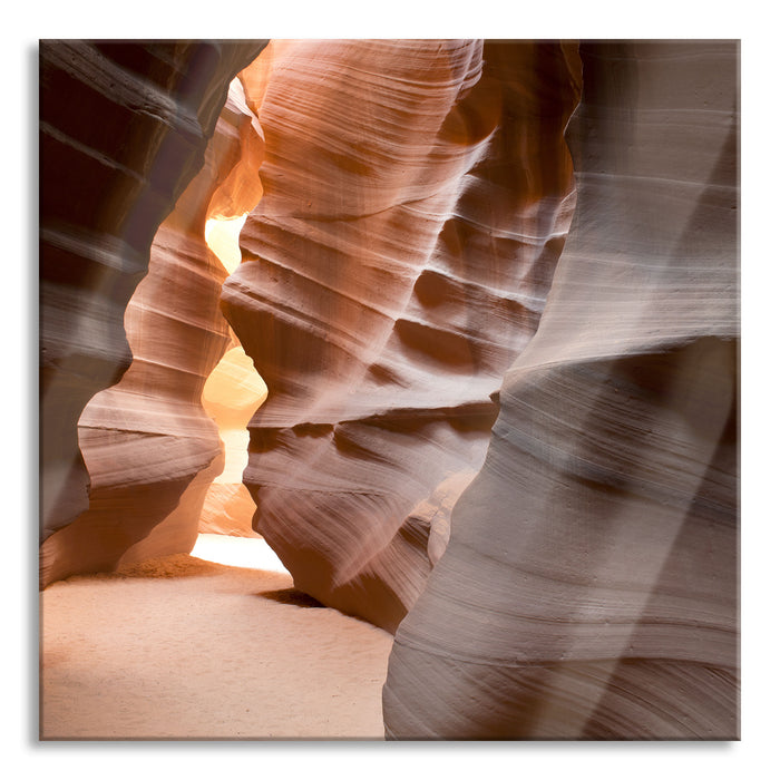 Antelope Canyon Arizona, Glasbild Quadratisch