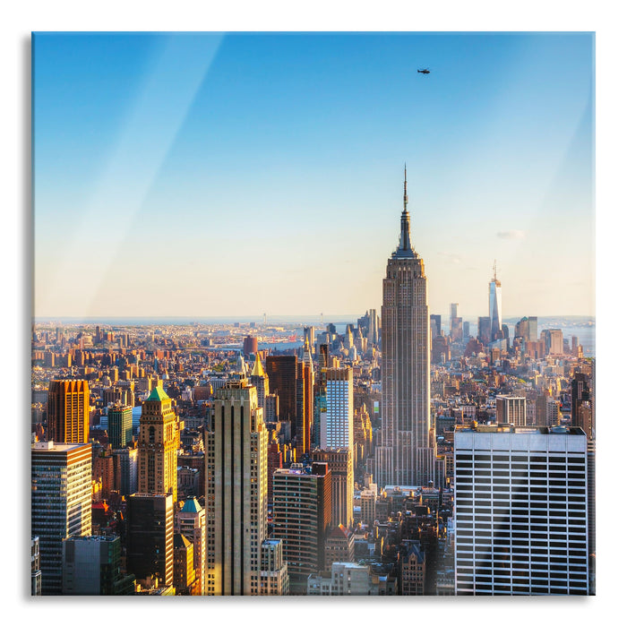 Pixxprint Empire State Building in New York, Glasbild Quadratisch