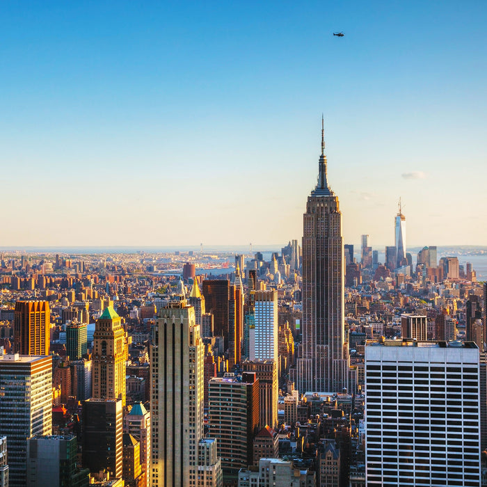 Empire State Building in New York, Glasbild Quadratisch