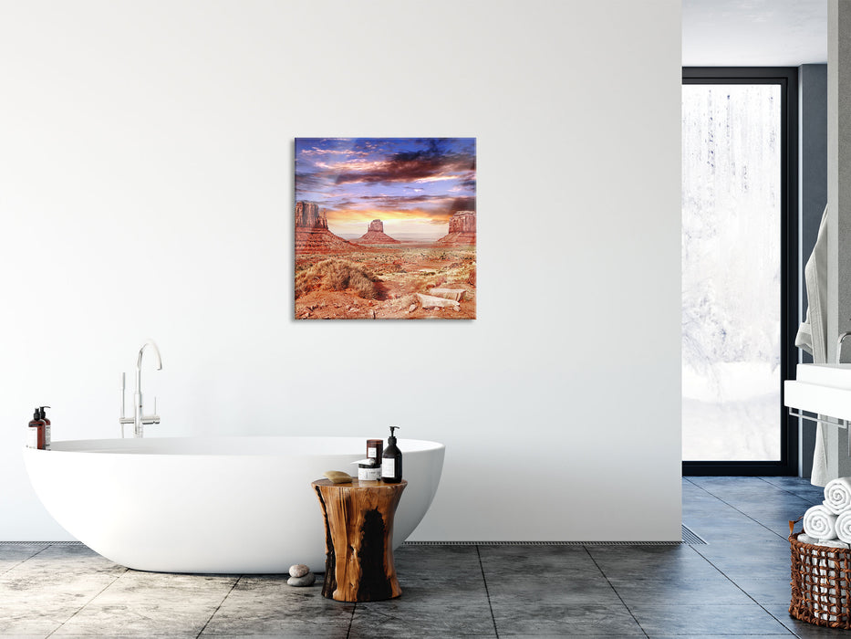 Utah Monument Valley, Glasbild Quadratisch