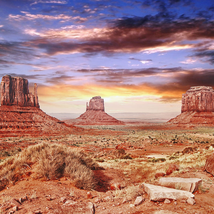 Utah Monument Valley, Glasbild Quadratisch