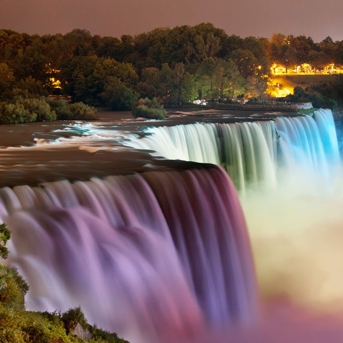 Majestätische Niagara Fälle, Glasbild Quadratisch