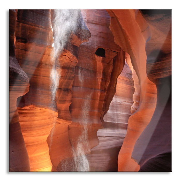 Sand Antelope Canyon, Glasbild Quadratisch