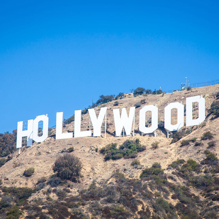 Hollywood Wahrzeichen, Glasbild Quadratisch
