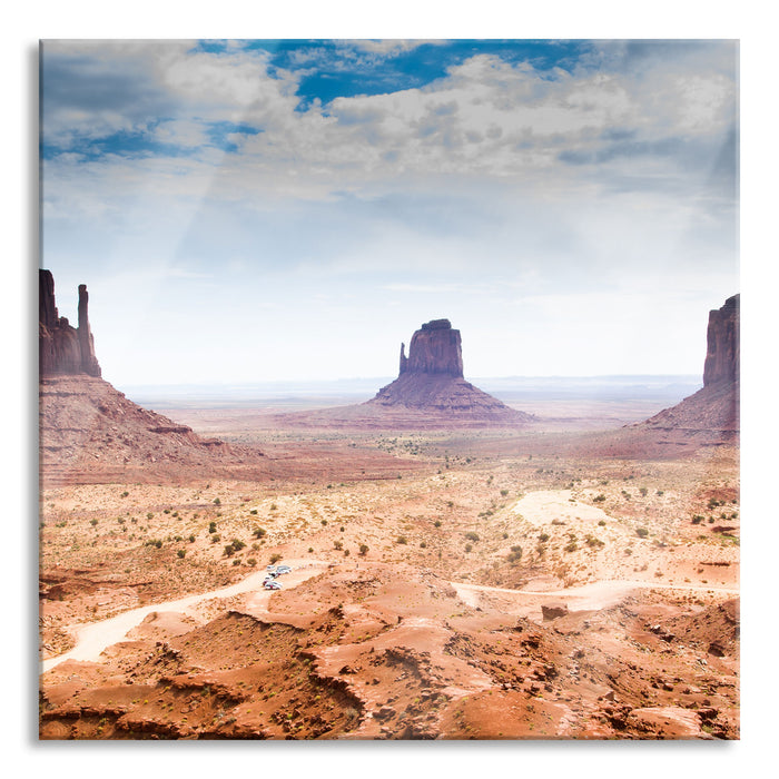 Monument Valley, Glasbild Quadratisch
