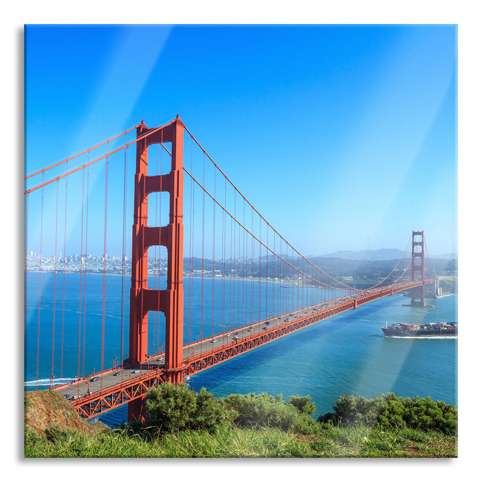 Pixxprint Golden Gate Bridge, Glasbild Quadratisch