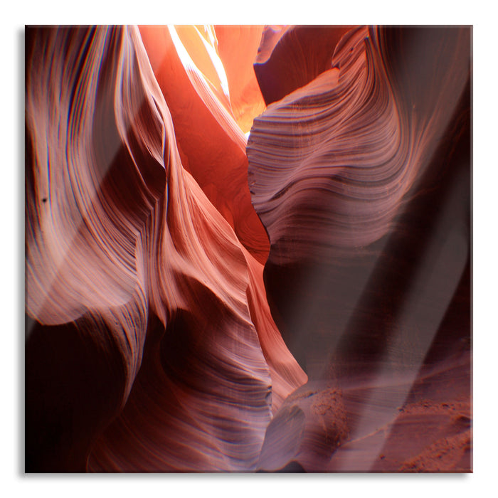 Antelope Canyon Arizona, Glasbild Quadratisch
