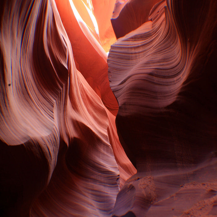 Antelope Canyon Arizona, Glasbild Quadratisch