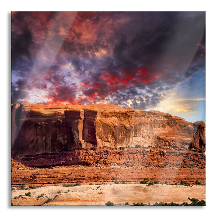 Pixxprint Monument Valley, Glasbild Quadratisch