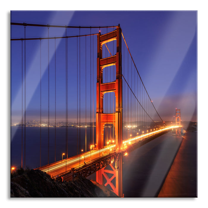 Pixxprint Golden Gate Bridge San Francisco, Glasbild Quadratisch