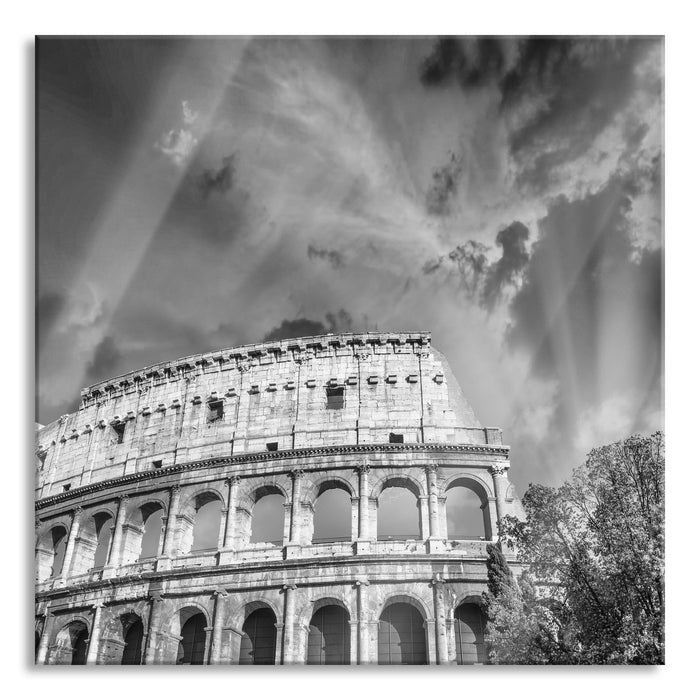 Pixxprint klassisches Colloseum in Rom, Glasbild Quadratisch