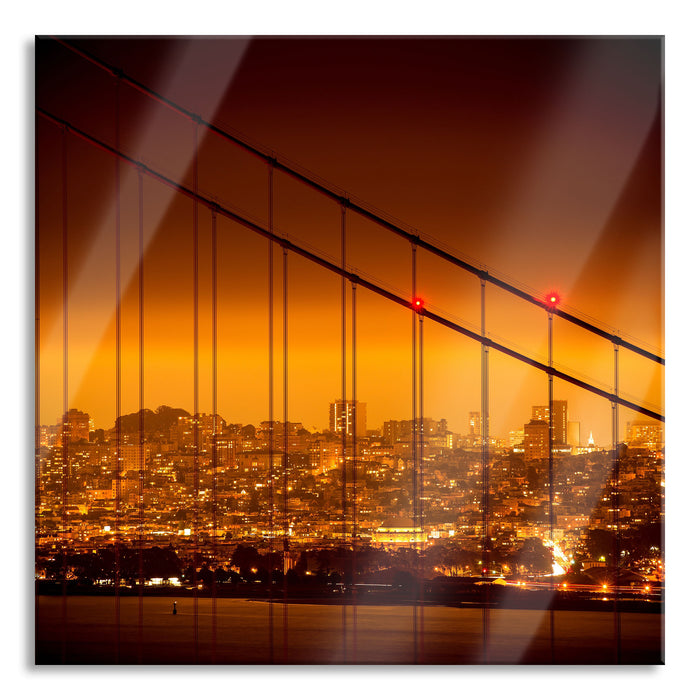 San Francisco Skyline, Glasbild Quadratisch