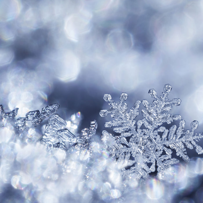 Wunderschöner Eiskristall, Glasbild Quadratisch