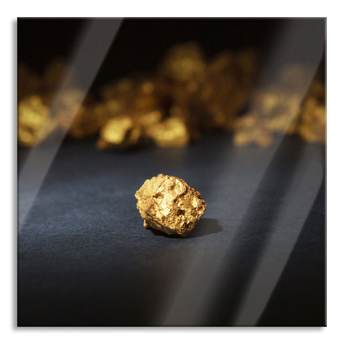 Goldnugget, Glasbild Quadratisch