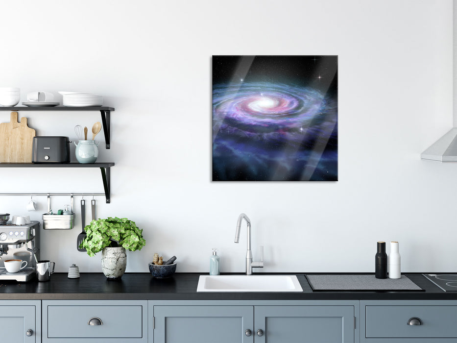 Sternenwirbel Galaxie, Glasbild Quadratisch