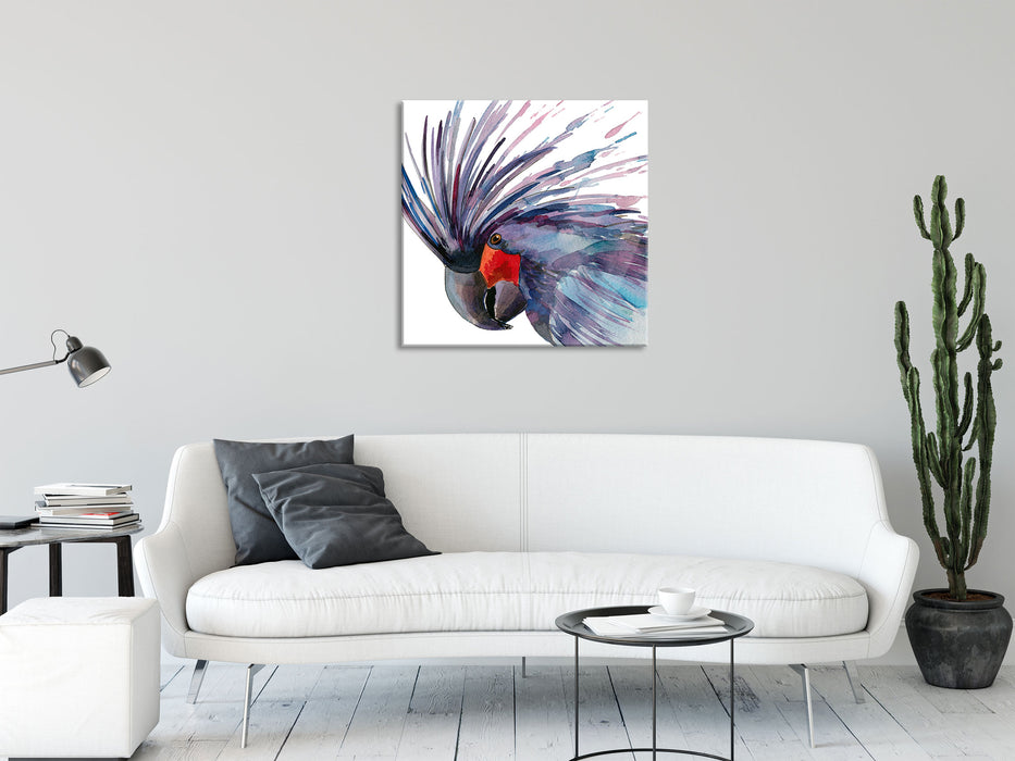 Exotischer Vogel Kunst, Glasbild Quadratisch