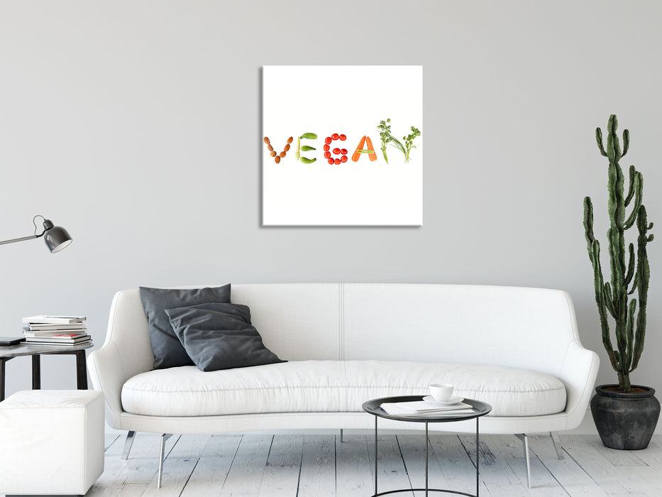 Vegan Gemüse, Glasbild Quadratisch