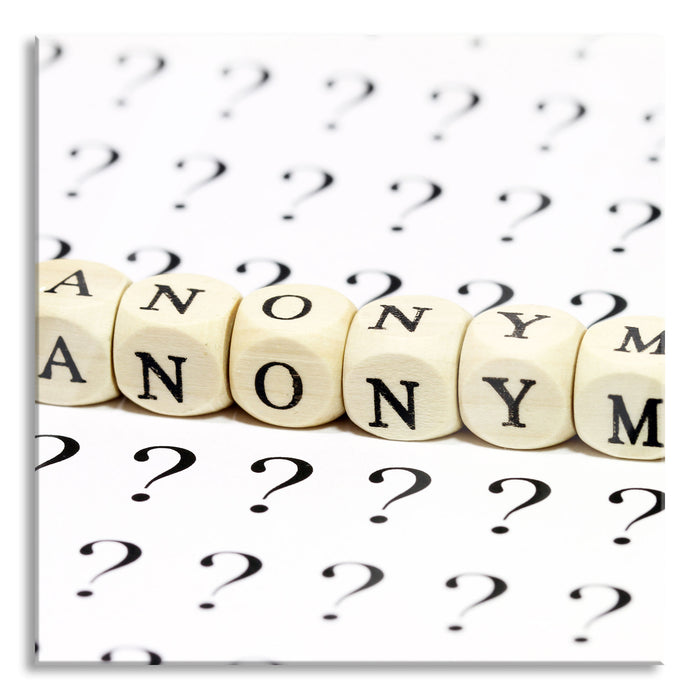 Pixxprint Anonymus Würfel, Glasbild Quadratisch