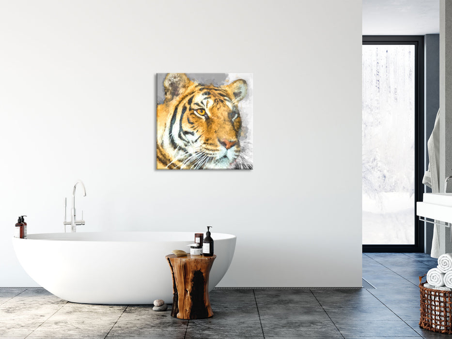 bildschöner Tiger, Glasbild Quadratisch