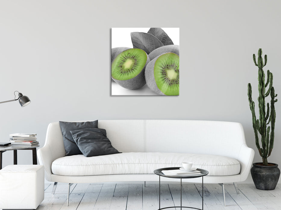 schöne Kiwis, Glasbild Quadratisch