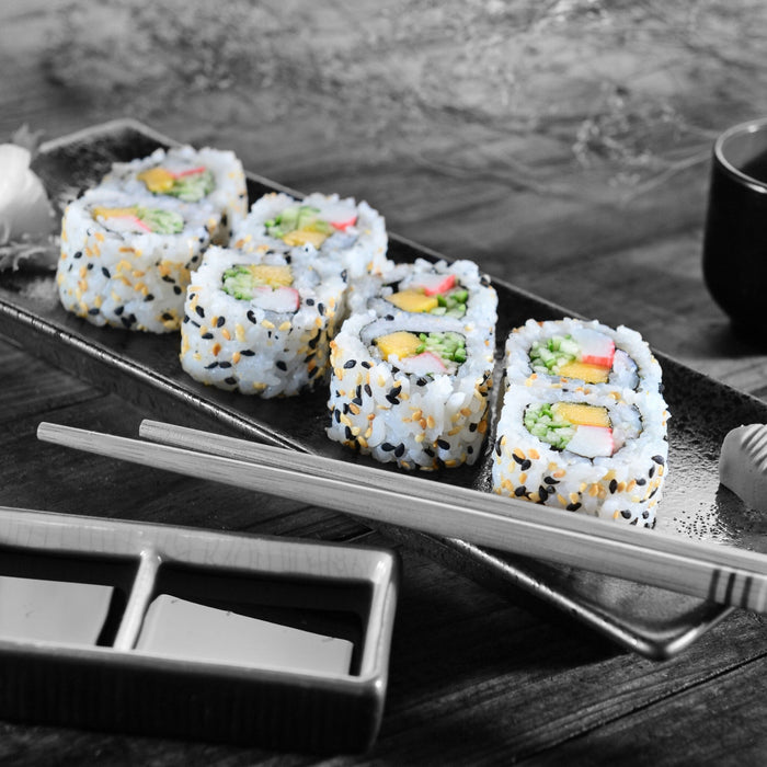 Inside Out Sushi Rollen, Glasbild Quadratisch