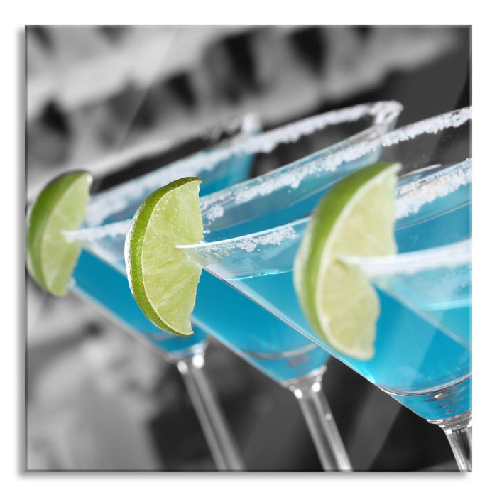 Pixxprint schöne Swimming Pool Cocktails, Glasbild Quadratisch