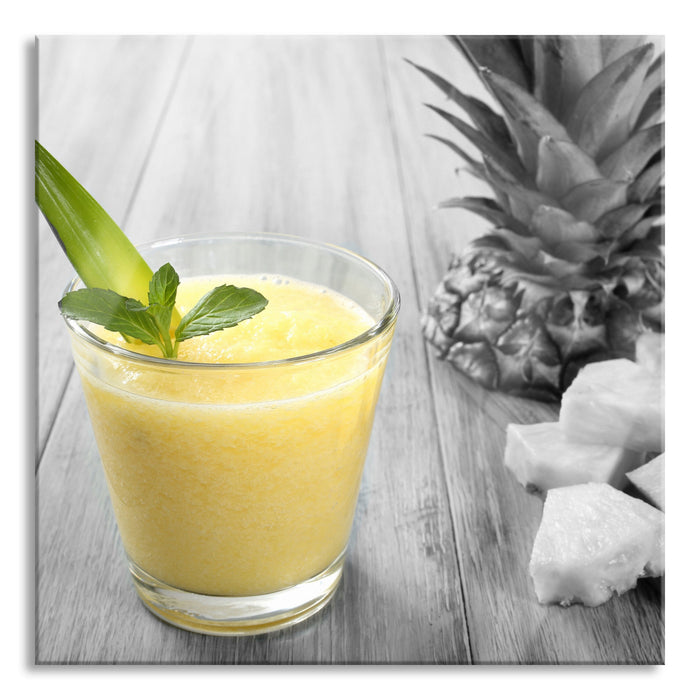 Ananasshake, Glasbild Quadratisch