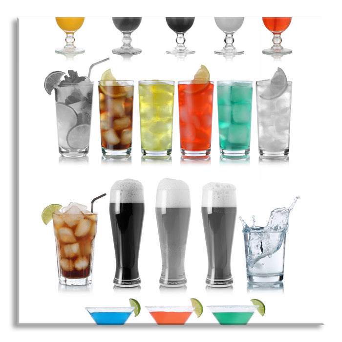 Drinks für Frauen und Männer, Glasbild Quadratisch