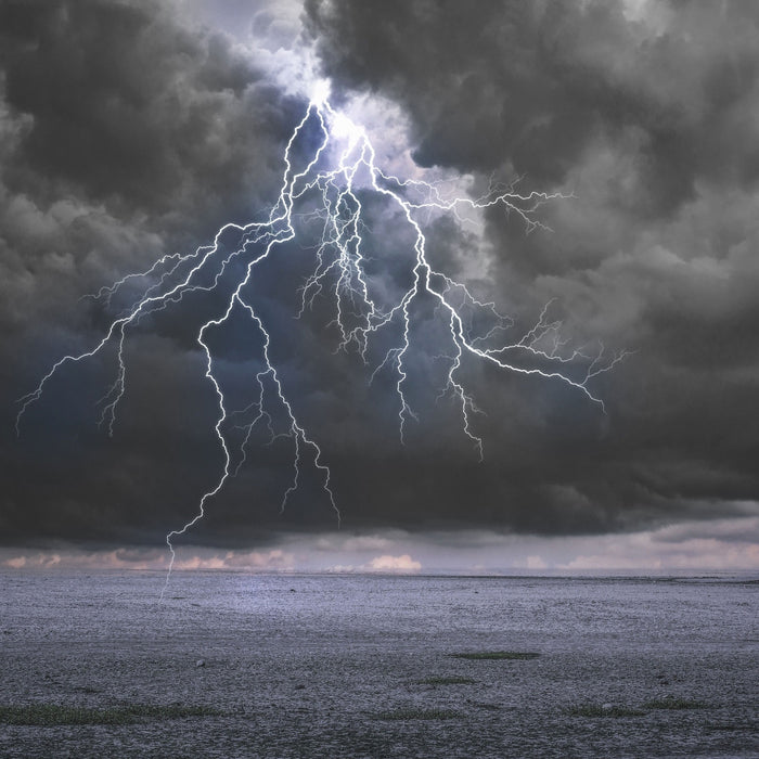 Gewitter über Meer, Glasbild Quadratisch