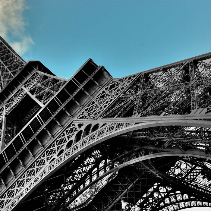 schöner Eifelturm in Paris, Glasbild Quadratisch