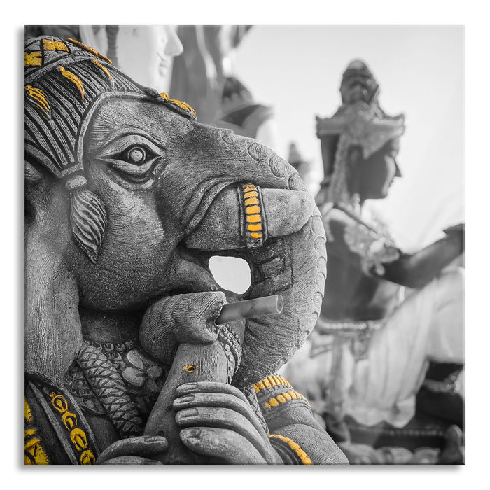 thailändische Elefantengottheit, Glasbild Quadratisch