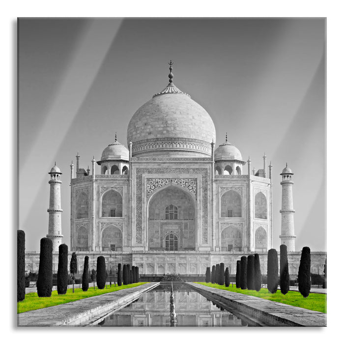 Pixxprint eindrucksvoller Taj Mahal, Glasbild Quadratisch