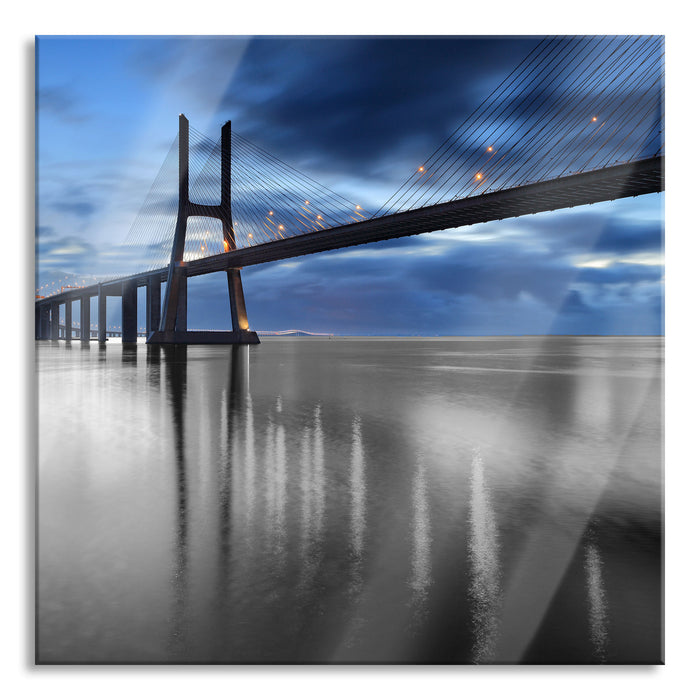 Ponte Vasco da Gama Brücke, Glasbild Quadratisch
