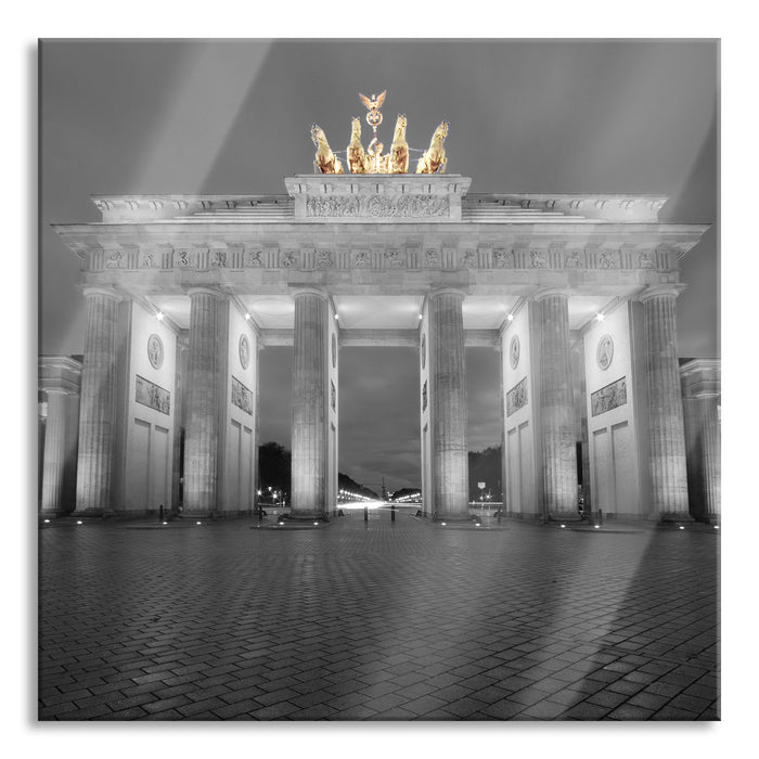 schönes Brandenburger Tor, Glasbild Quadratisch