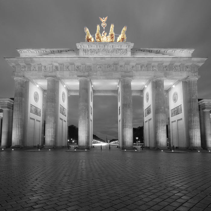 schönes Brandenburger Tor, Glasbild Quadratisch