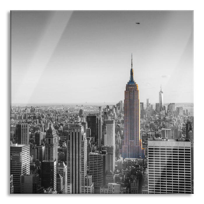 Pixxprint traumhafte Empire State Building, Glasbild Quadratisch