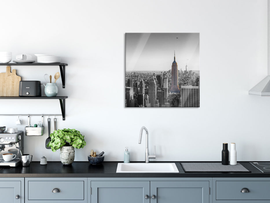 traumhafte Empire State Building, Glasbild Quadratisch