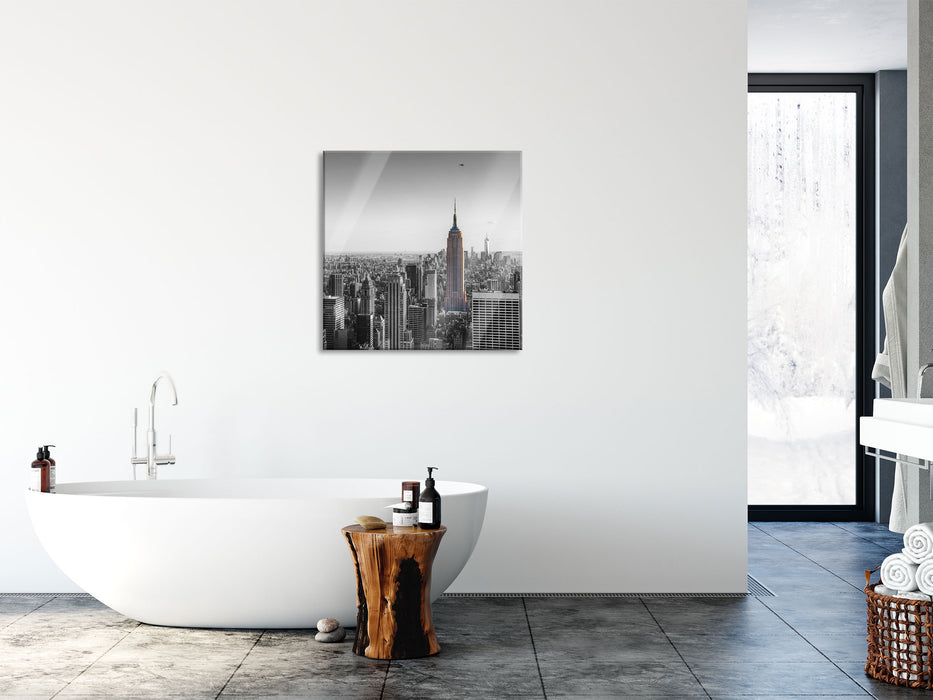 traumhafte Empire State Building, Glasbild Quadratisch